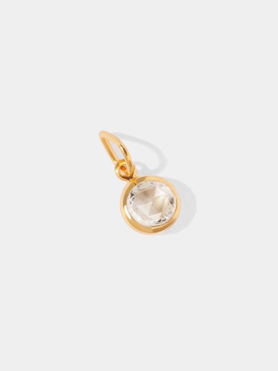 April 18k Gold Vermeil Birthstone Gemstone Pendant Crystal