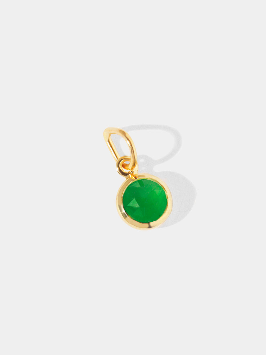 May 18k Gold Vermeil Birthstone Gemstone Pendant Emerald Quartz