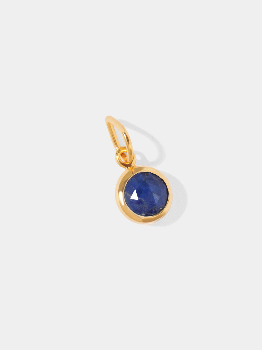 September 18k Gold Vermeil Birthstone Gemstone Pendant Lapis Lazuli
