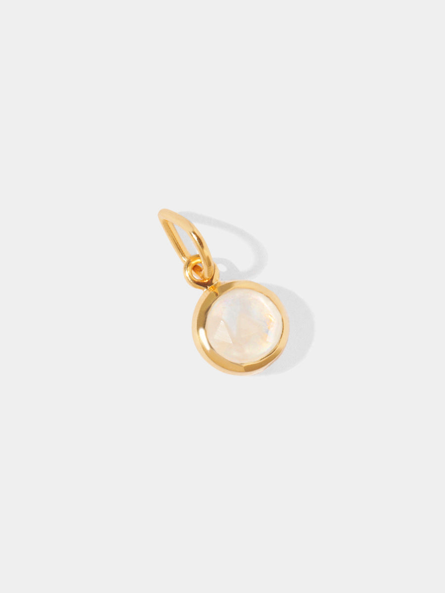 October 18k Gold Vermeil Birthstone Gemstone Pendant Moonstone
