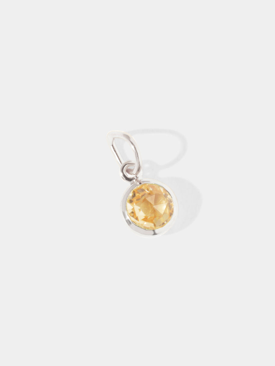 November Sterling Silver Birthstone Gemstone Pendant Citrine