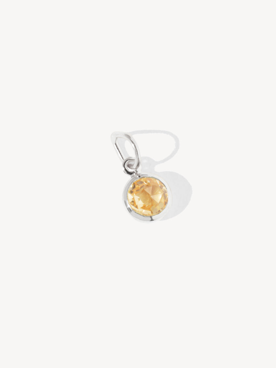 Collana con ciondolo in argento sterling con pietra portafortuna di novembre e citrino