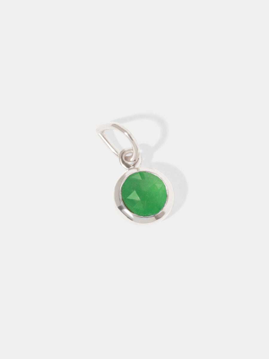 May Sterling Silver Birthstone Gemstone Pendant Emerald Quartz