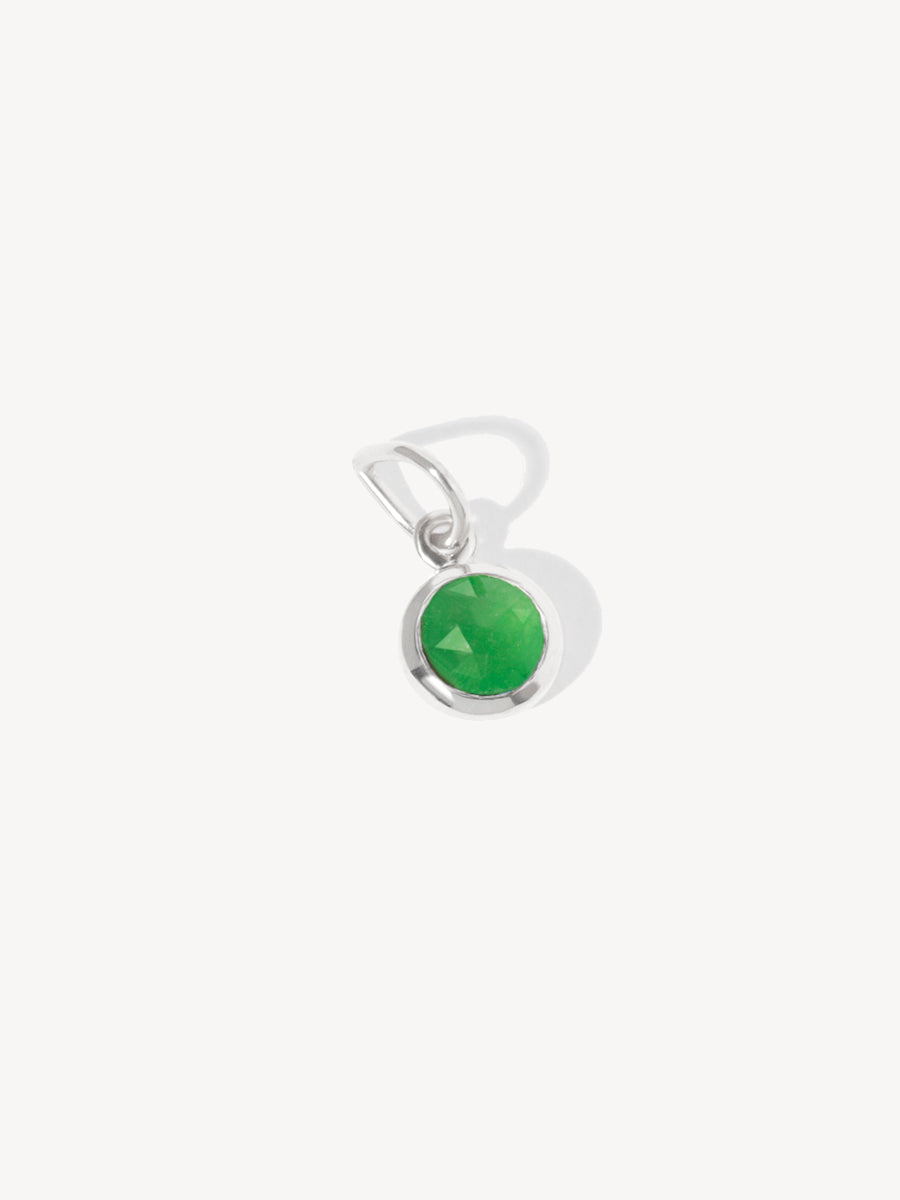 Silver Emerald Quartz May Birthstone Necklace