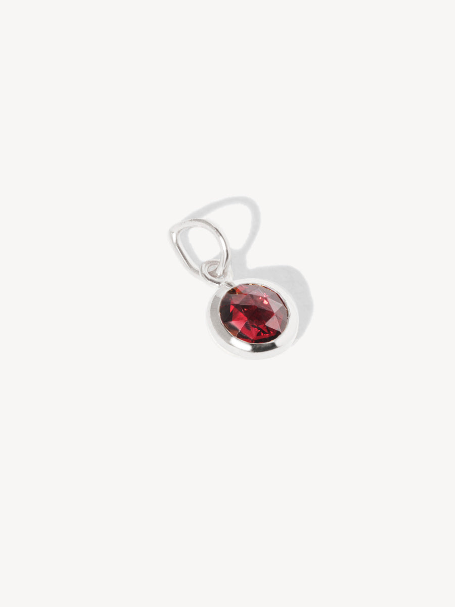 Silver Garnet January Birthstone Necklace