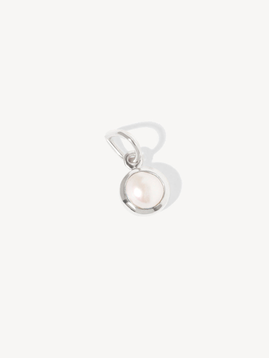 Silver Pearl June Birthstone Necklace