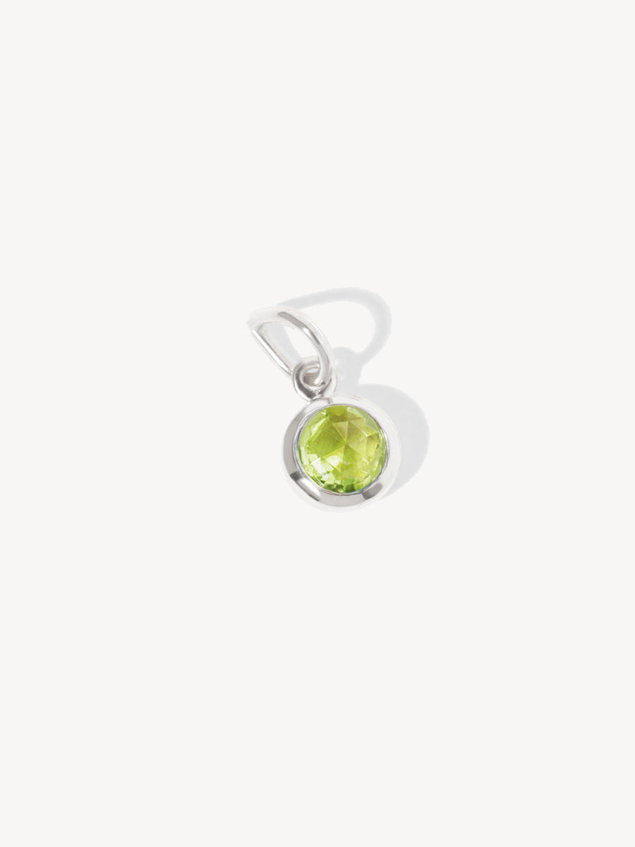 Collana con ciondolo in argento sterling con pietra portafortuna di agosto e peridoto