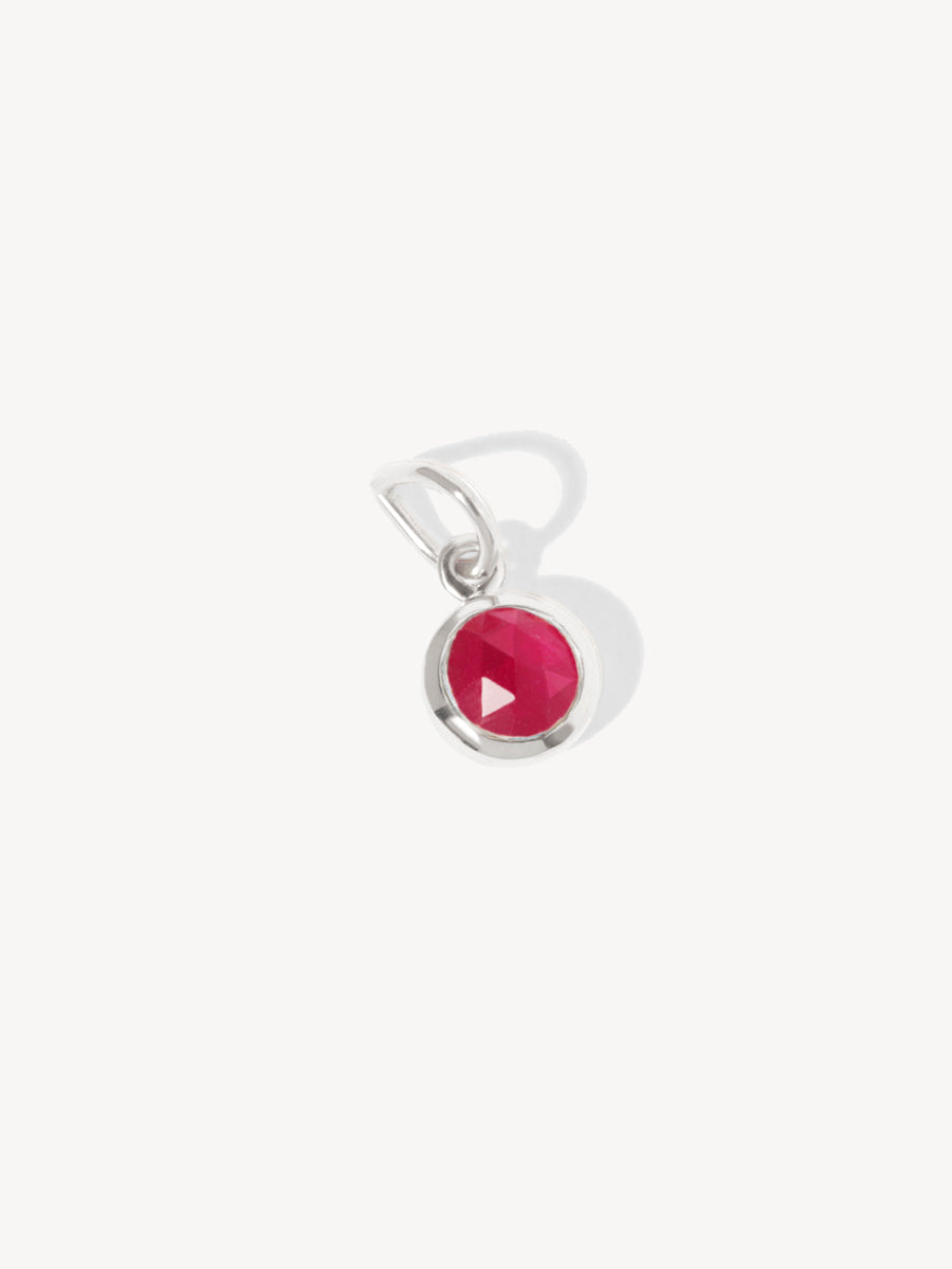 Silver Ruby Quartz July Birthstone Necklace