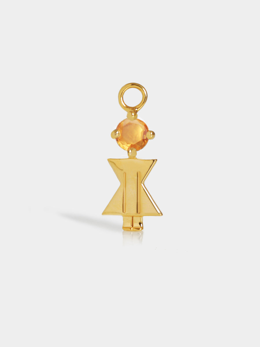 Birthstone Range Gold Mum or Woman with Connector - Citrine Gemstone - November