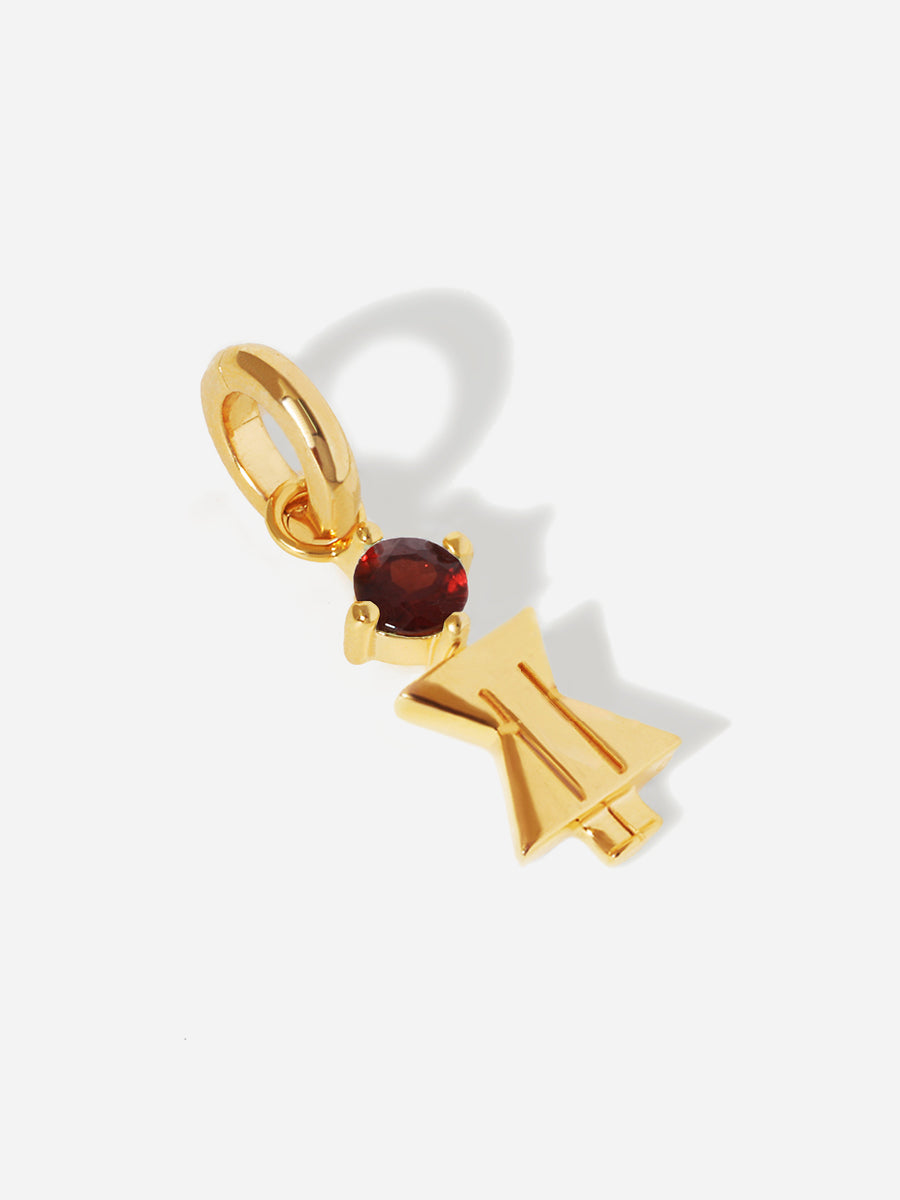 Birthstone Range Gold Mum or Woman with Connector - Garnet Gemstone - January