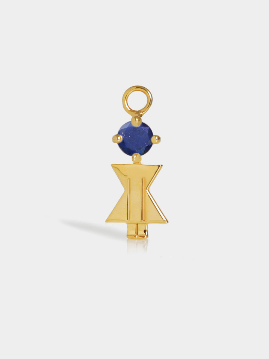 Birthstone Range Gold Mum or Woman with Connector - Lapis Gemstone - September