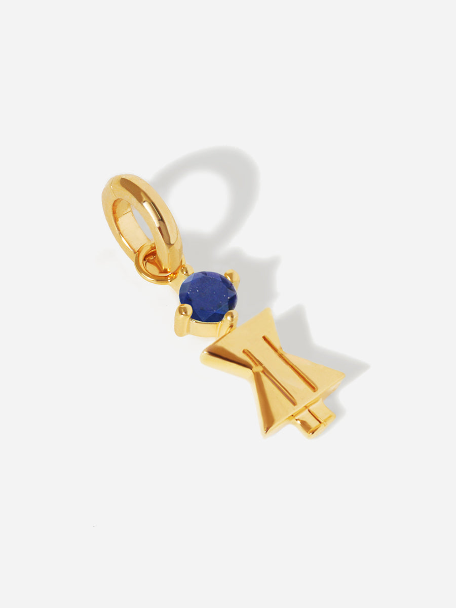 Birthstone Range Gold Mum or Woman with Connector - Lapis Gemstone - September
