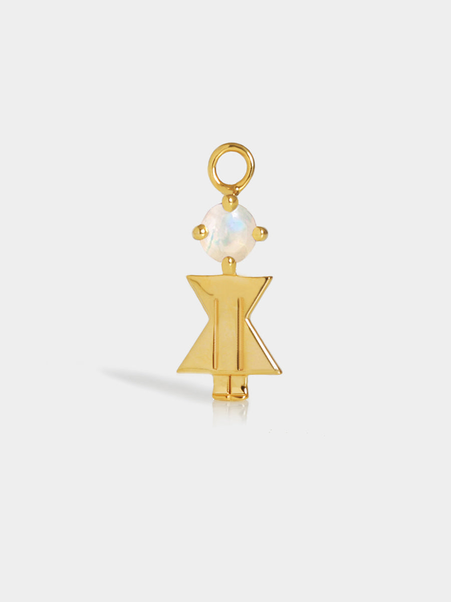 Birthstone Range Gold Mum or Woman with Connector - Moonstone Gemstone - October