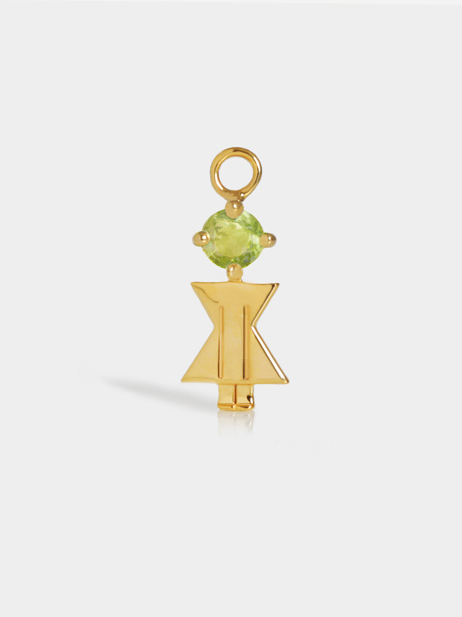 Birthstone Range Gold Mum or Woman with Connector - Peridot Gemstone - August