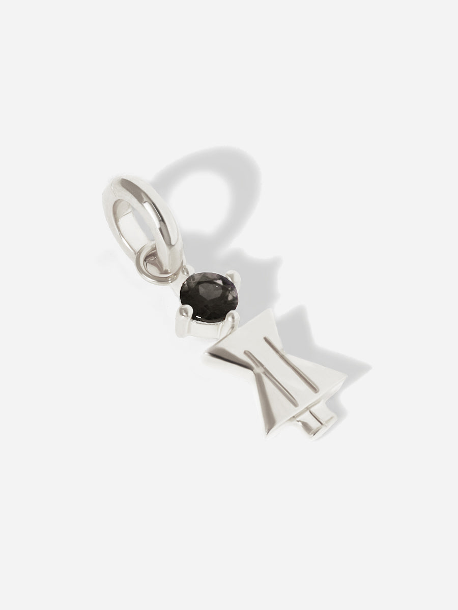 Moments Range Silver Mum or Woman with Connector - Black Spinel Gemstone