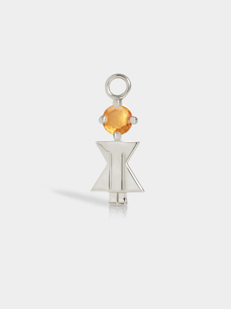 Birthstone Range Silver Mum or Woman with Connector - Citrine Gemstone - November