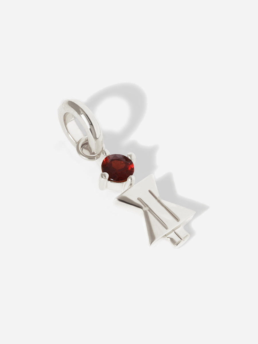 Birthstone Range Silver Mum or Woman with Connector - Garnet Gemstone - January