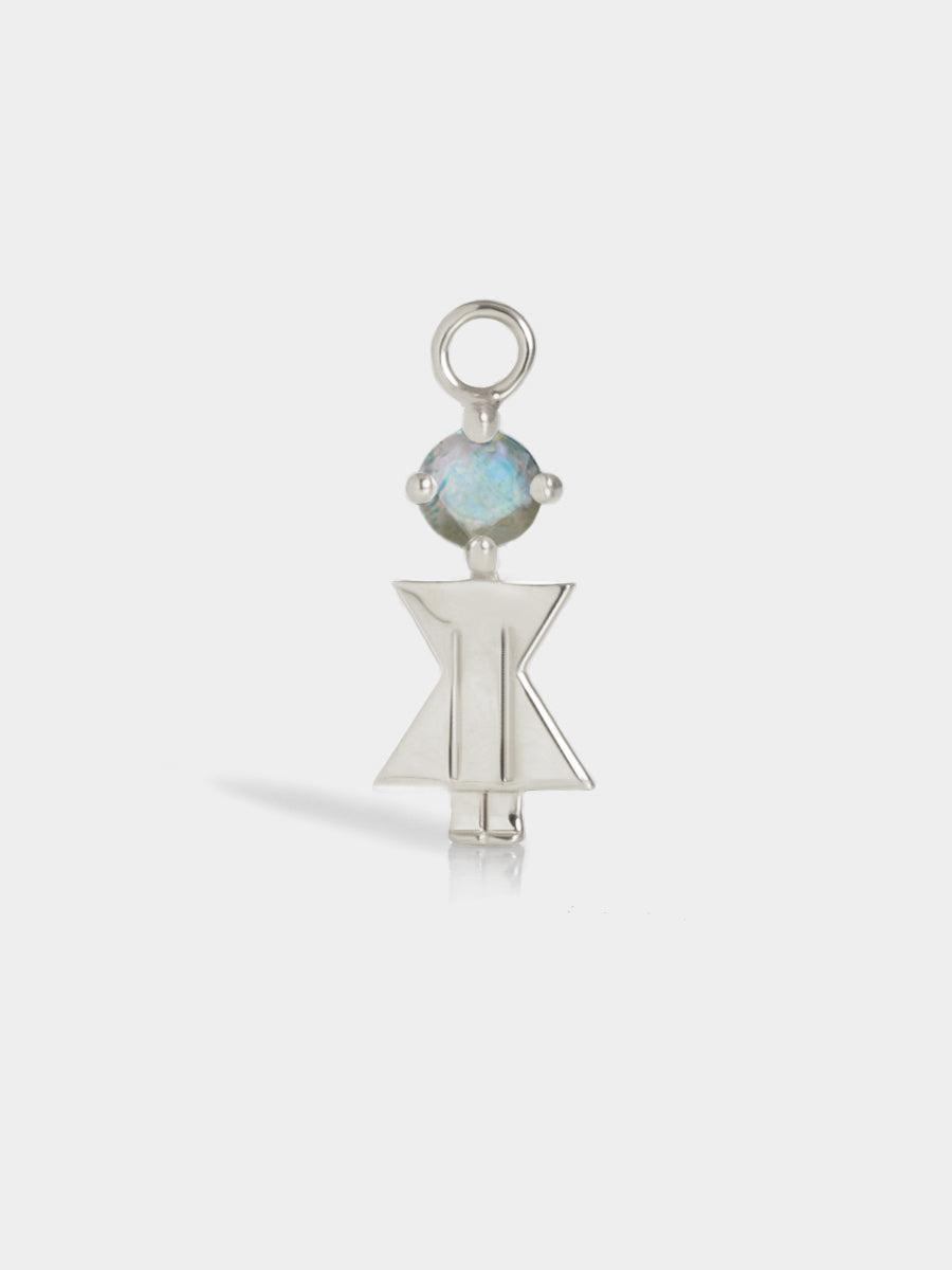Eyes Range Silver Mum or Woman with Connector - Blue Labradorite Gemstone