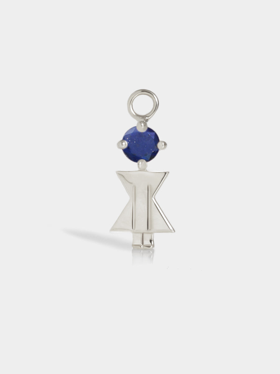 Birthstone Range Silver Mum or Woman with Connector - Lapis Gemstone - September