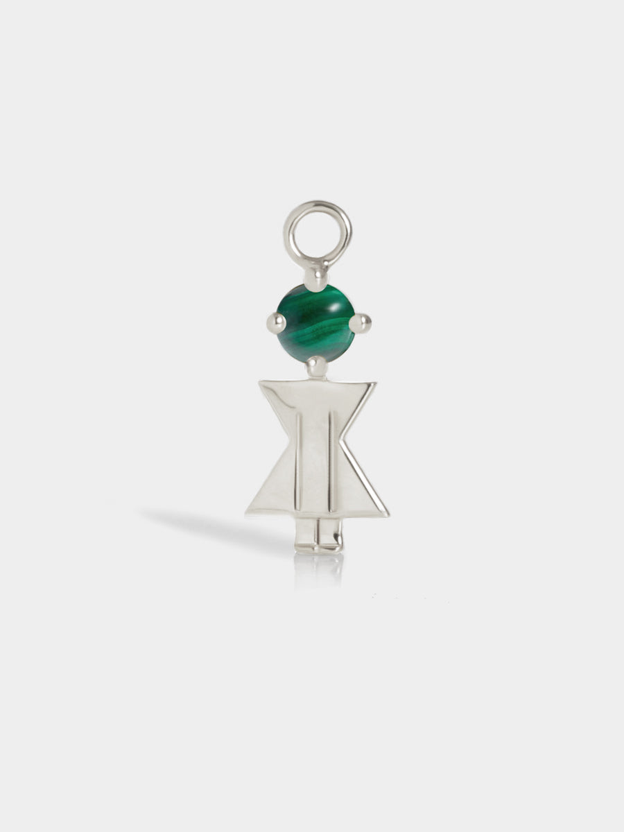 Eyes Range Silver Mum or Woman with Connector - Malachite Gemstone