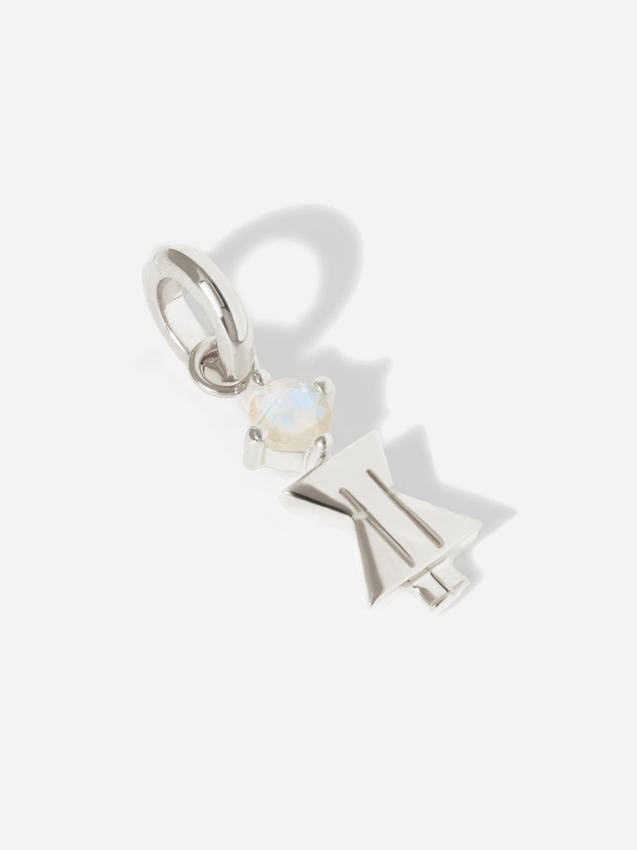 Birthstone Range Silver Mum or Woman with Connector - Moonstone Gemstone - October