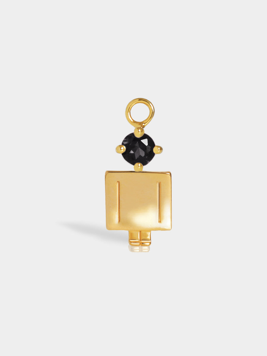 Moments Range Gold Dad or Man with Connector - Black Spinel Gemstone