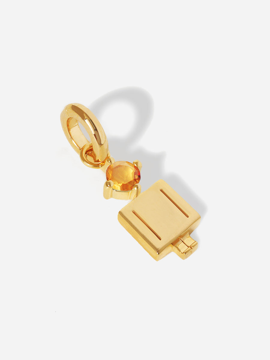 Birthstone Range Gold Dad or Man with Connector - Citrine Gemstone - November