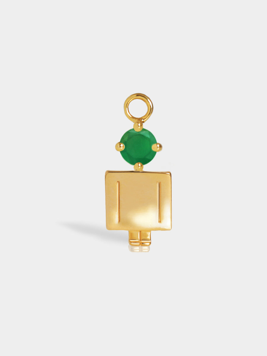 Birthstone Range Gold Dad or Man with Connector - Emerald Quartz Gemstone - May