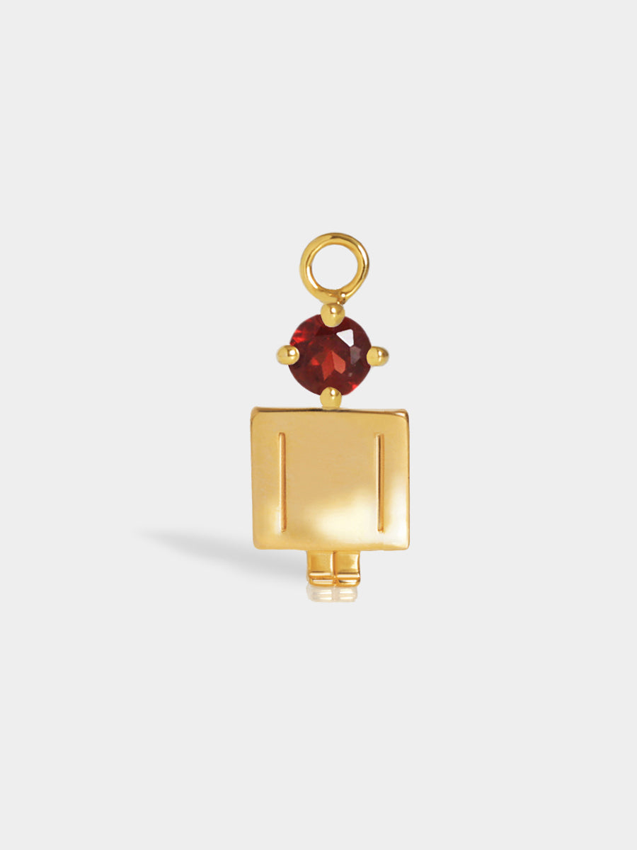 Birthstone Range Gold Dad or Man with Connector and Garnet Gemstone - January