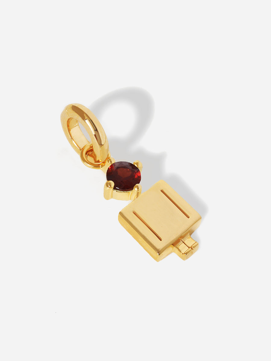 Birthstone Range Gold Dad or Man with Connector and Garnet Gemstone - January
