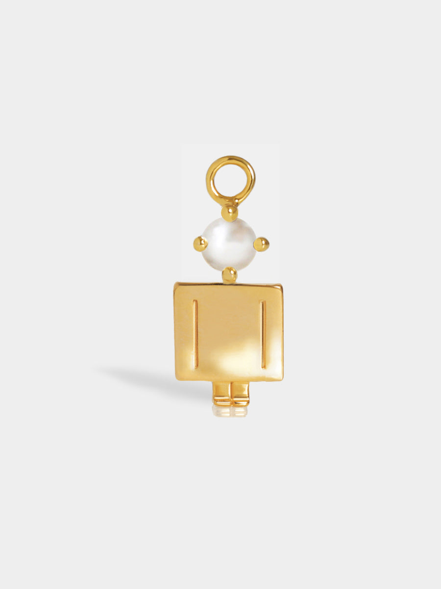 Birthstone Range Gold Dad or Man with Connector - Pearl Gemstone - June