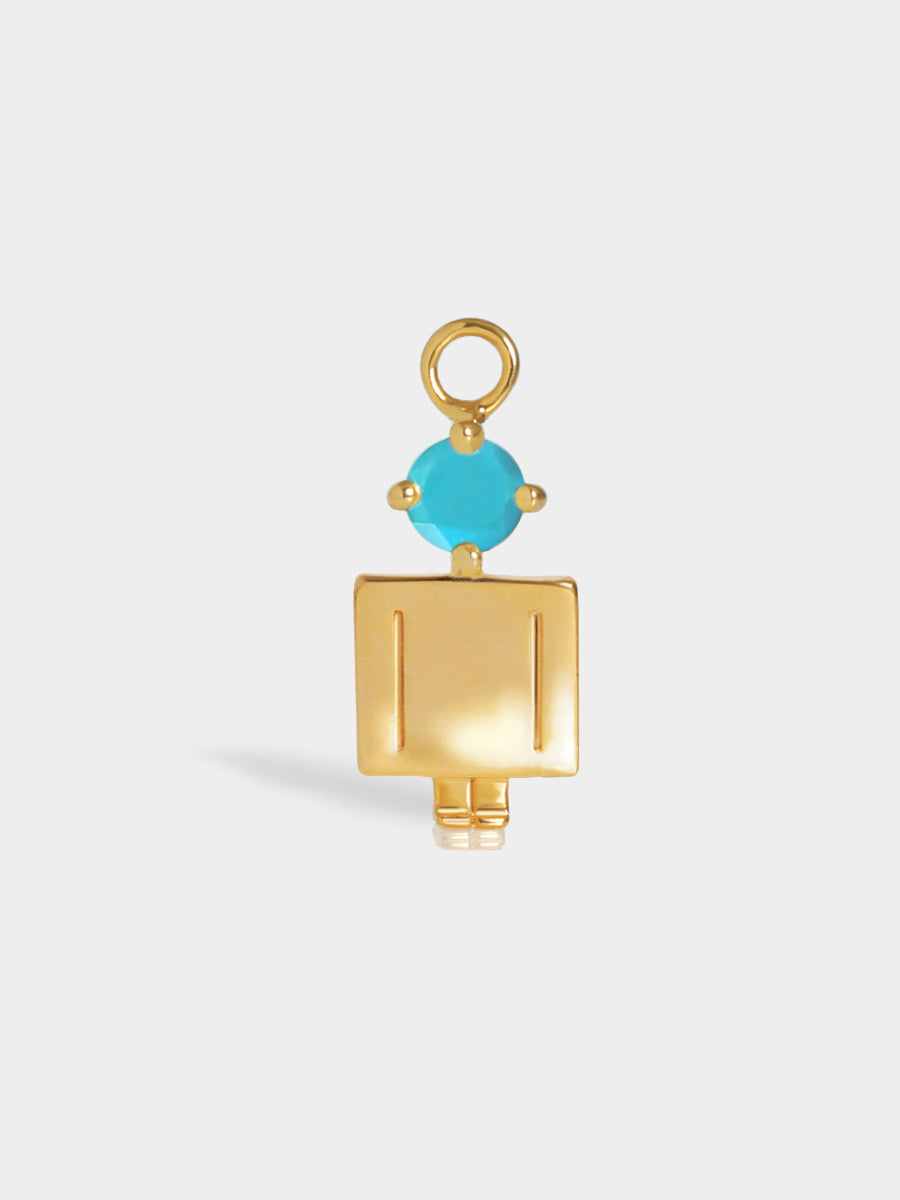 Birthstone Range Gold Dad or Man with Connector - Turquoise Gemstone - December