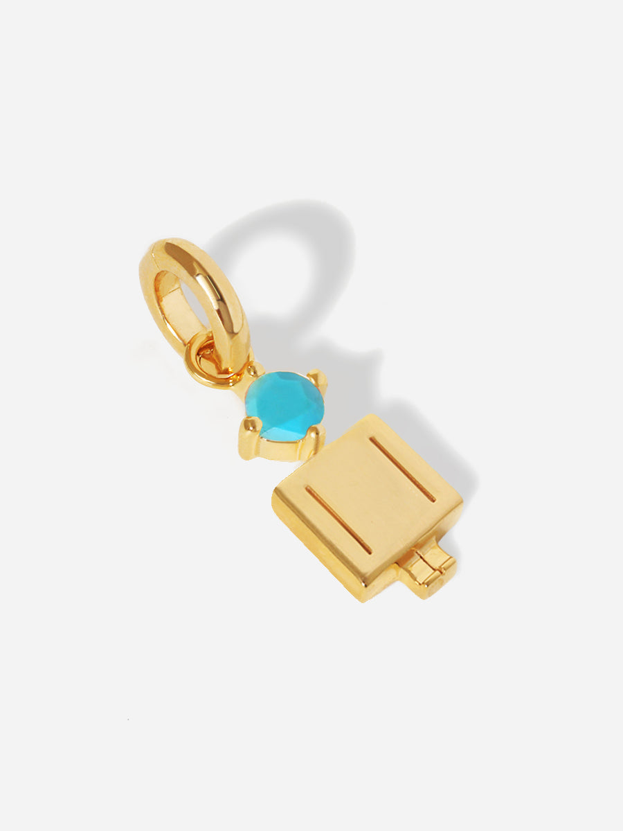 Birthstone Range Gold Dad or Man with Connector - Turquoise Gemstone - December