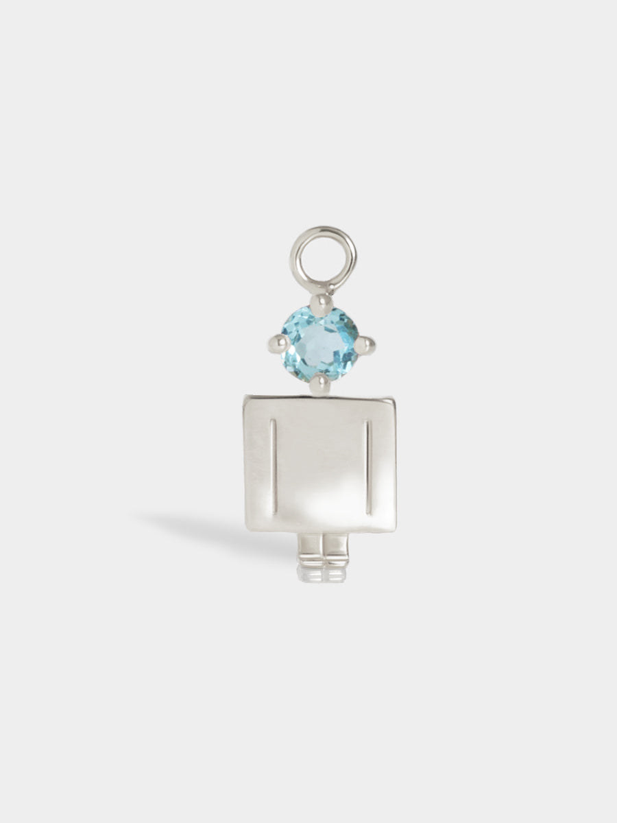 Birthstone Range Silver Dad or Man with Connector - Blue Topaz Gemstone - March