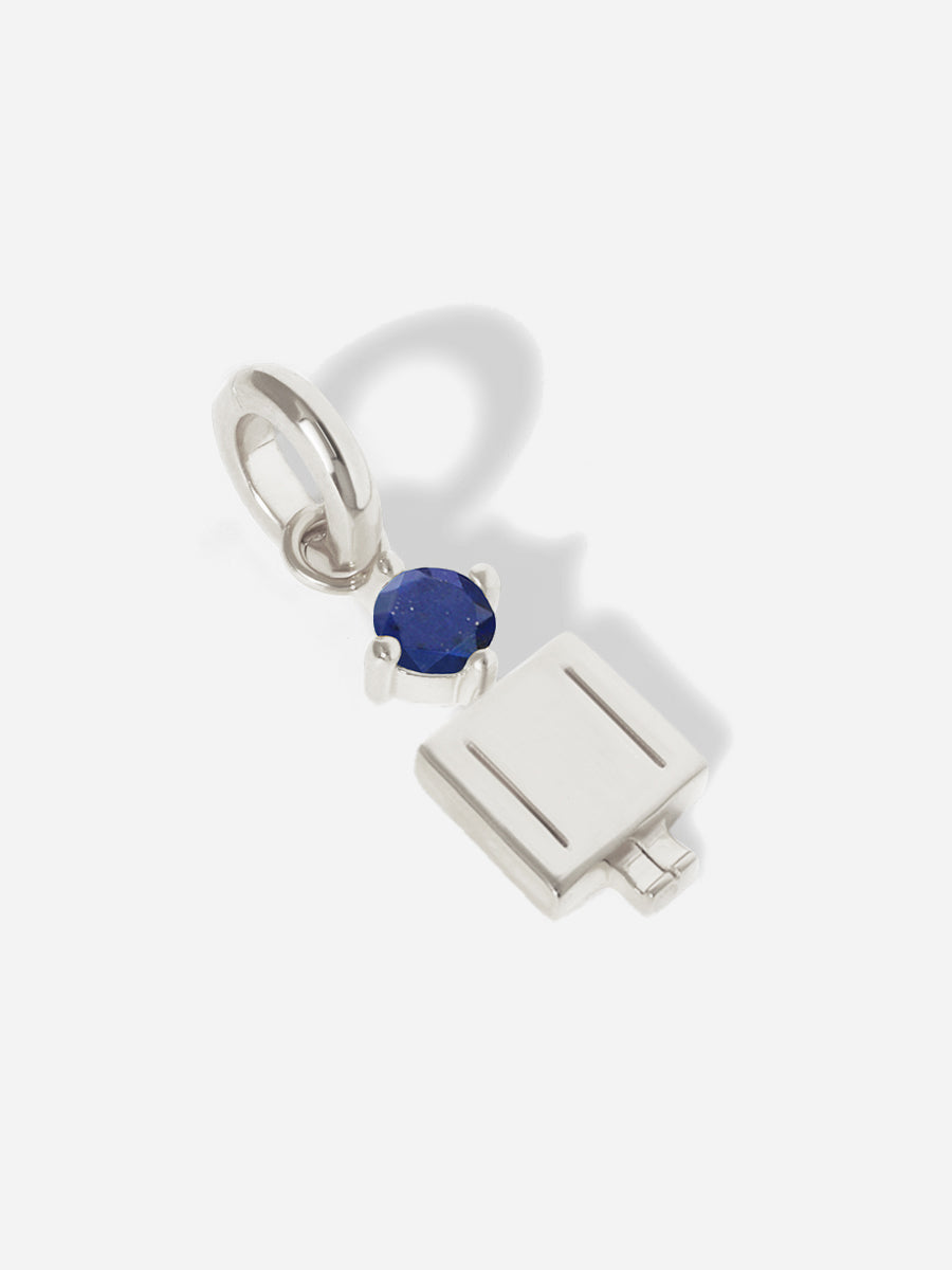 Birthstone Range Silver Dad or Man with Connector - Lapis Gemstone - September
