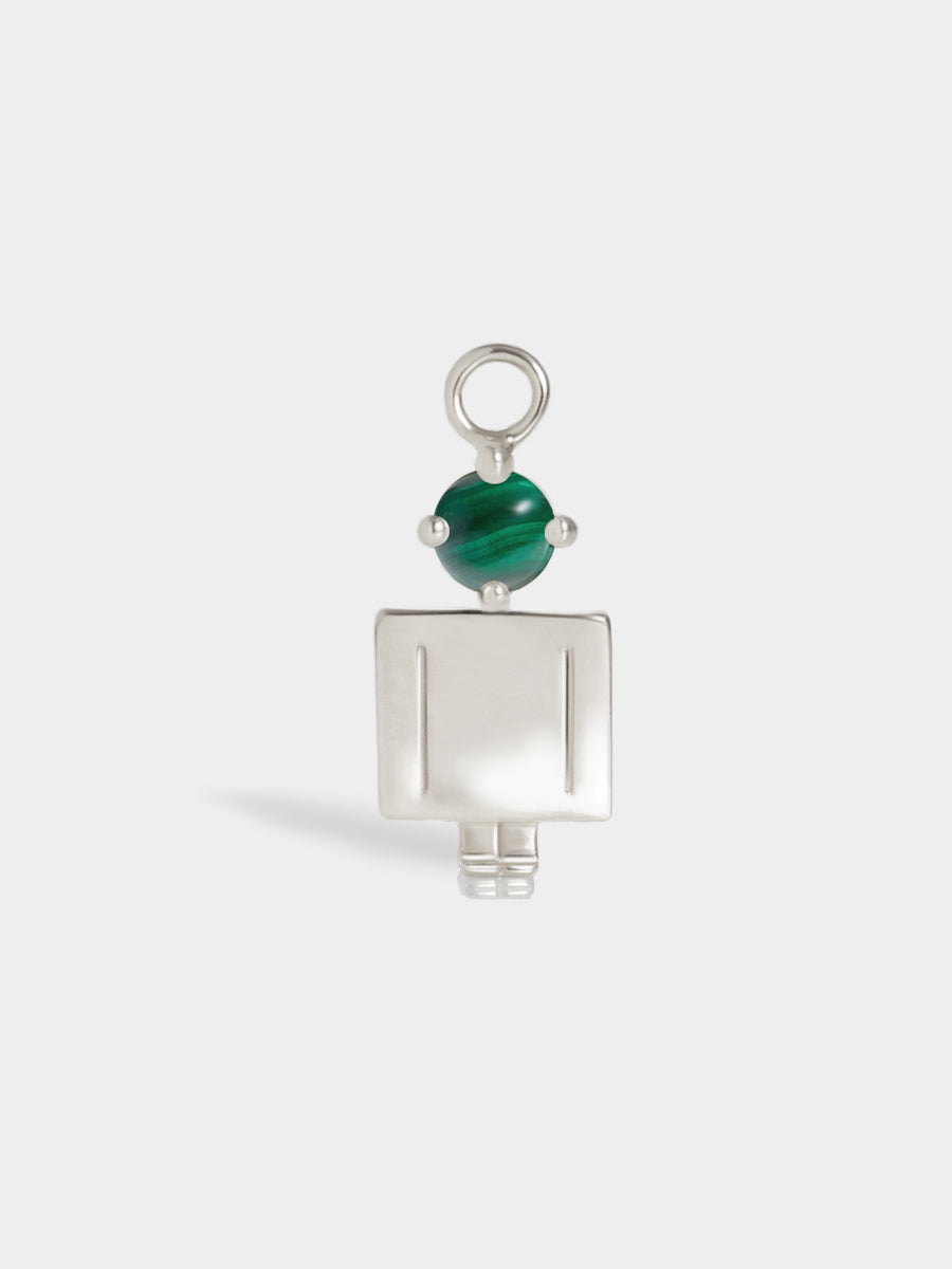 Eyes Range Silver Dad or Man with Connector - Malachite Gemstone