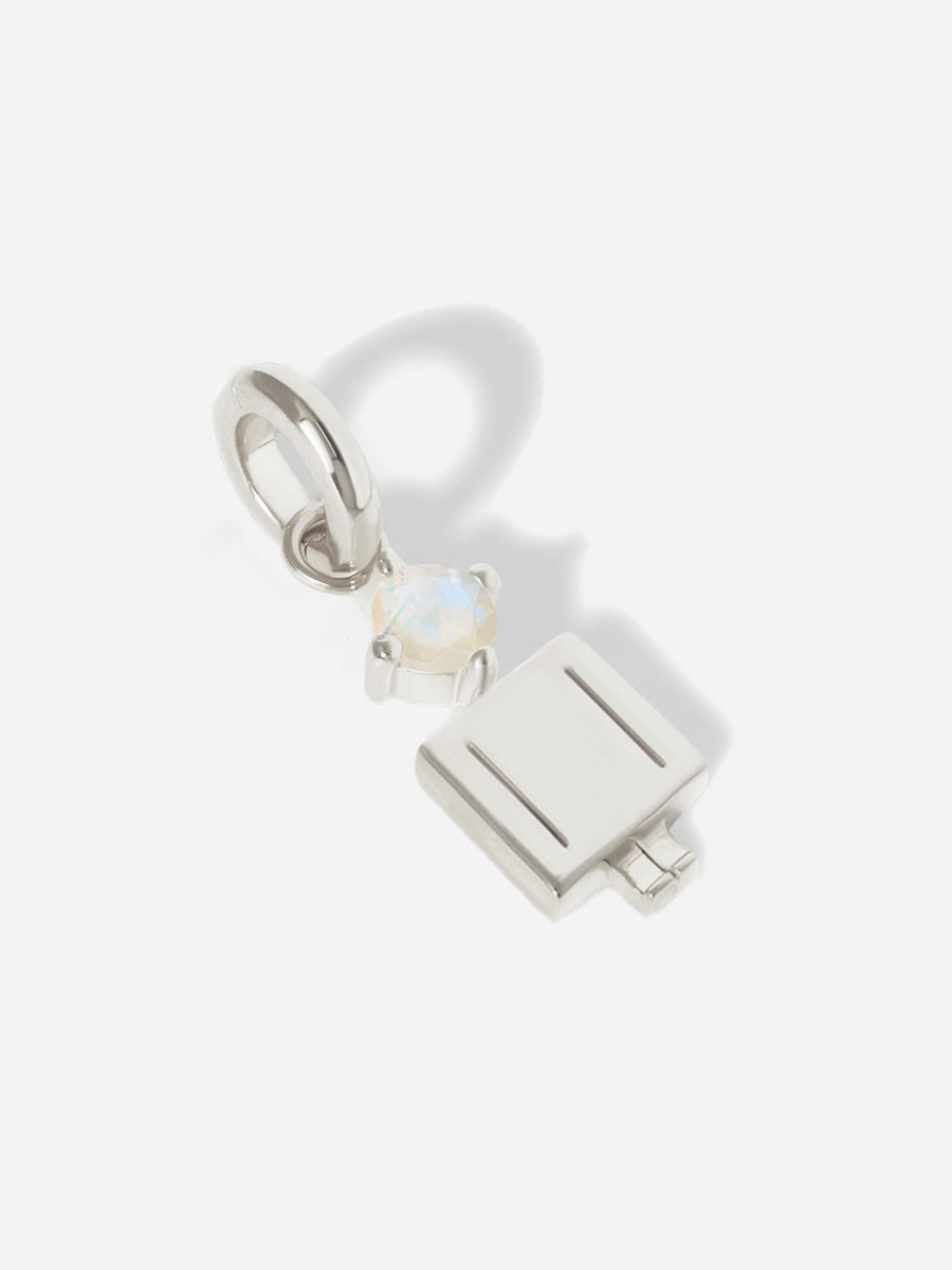 Birthstone Range Silver Dad or Man with Connector - Moonstone Gemstone - October