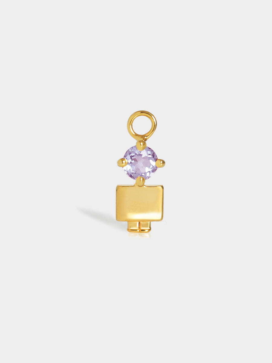 Birthstone Range Gold Son or Boy with Connector - Brazilian Amethyst Gemstone - February