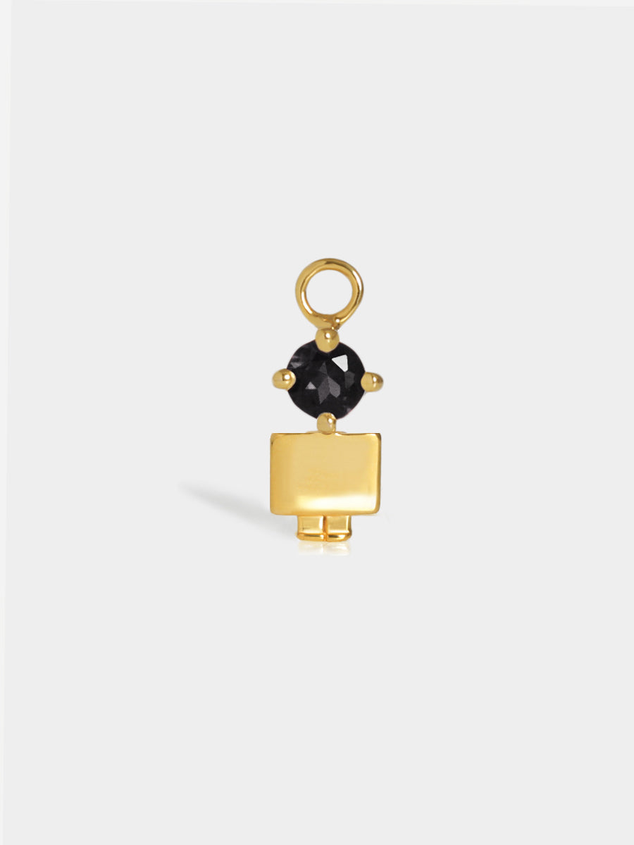 Moments Range Gold Son or Boy with Connector - Black Spinel Gemstone