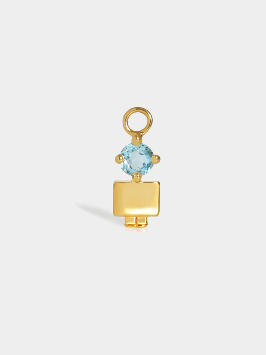 Birthstone Range Gold Son or Boy with Connector - Blue Topaz Gemstone - March