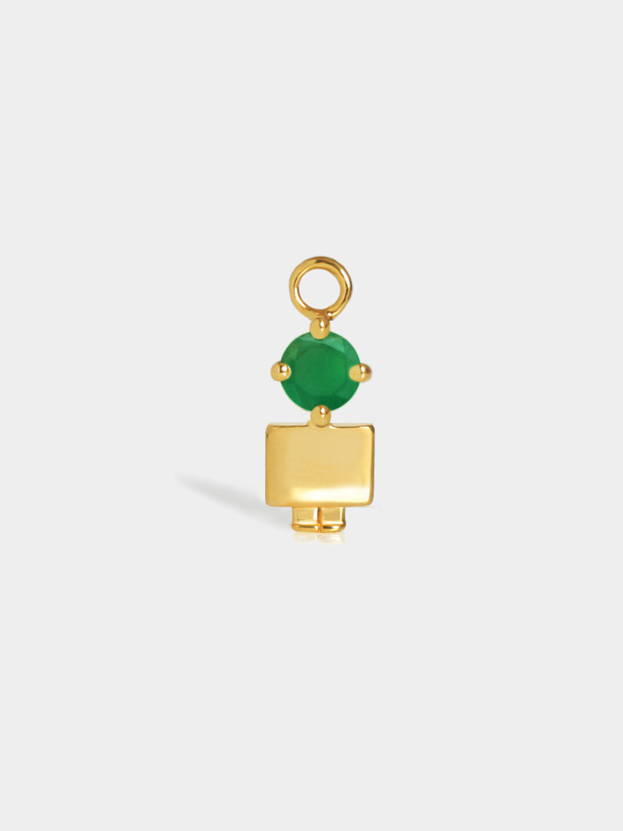 Birthstone Range Gold Son or Boy with Connector - Emerald Quartz Gemstone - May