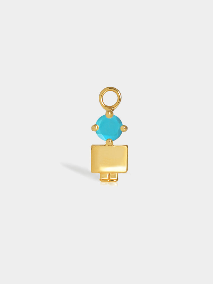 Birthstone Range Gold Son or Boy with Connector - Turquoise Gemstone - December