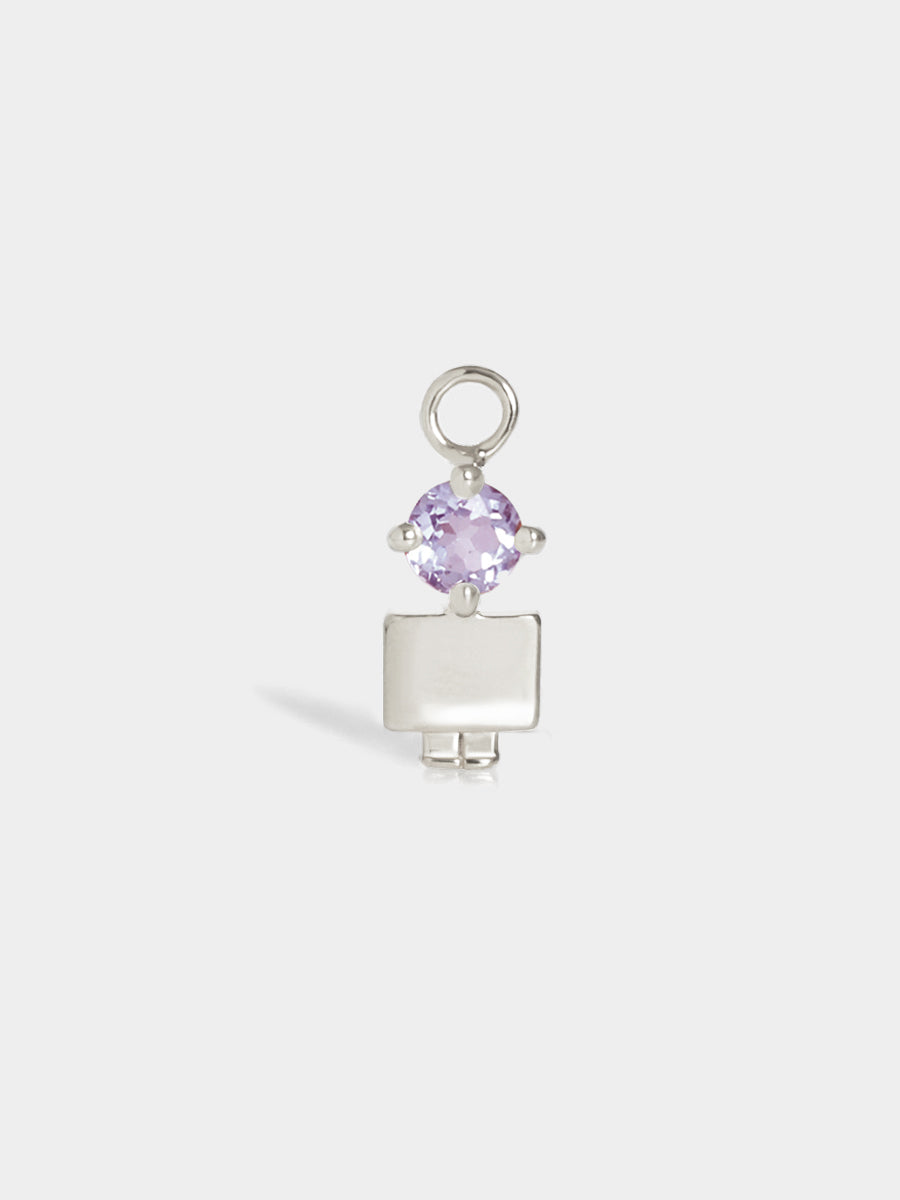 Birthstone Range Silver Son or Boy with Connector - Brazilian Amethyst Gemstone - February