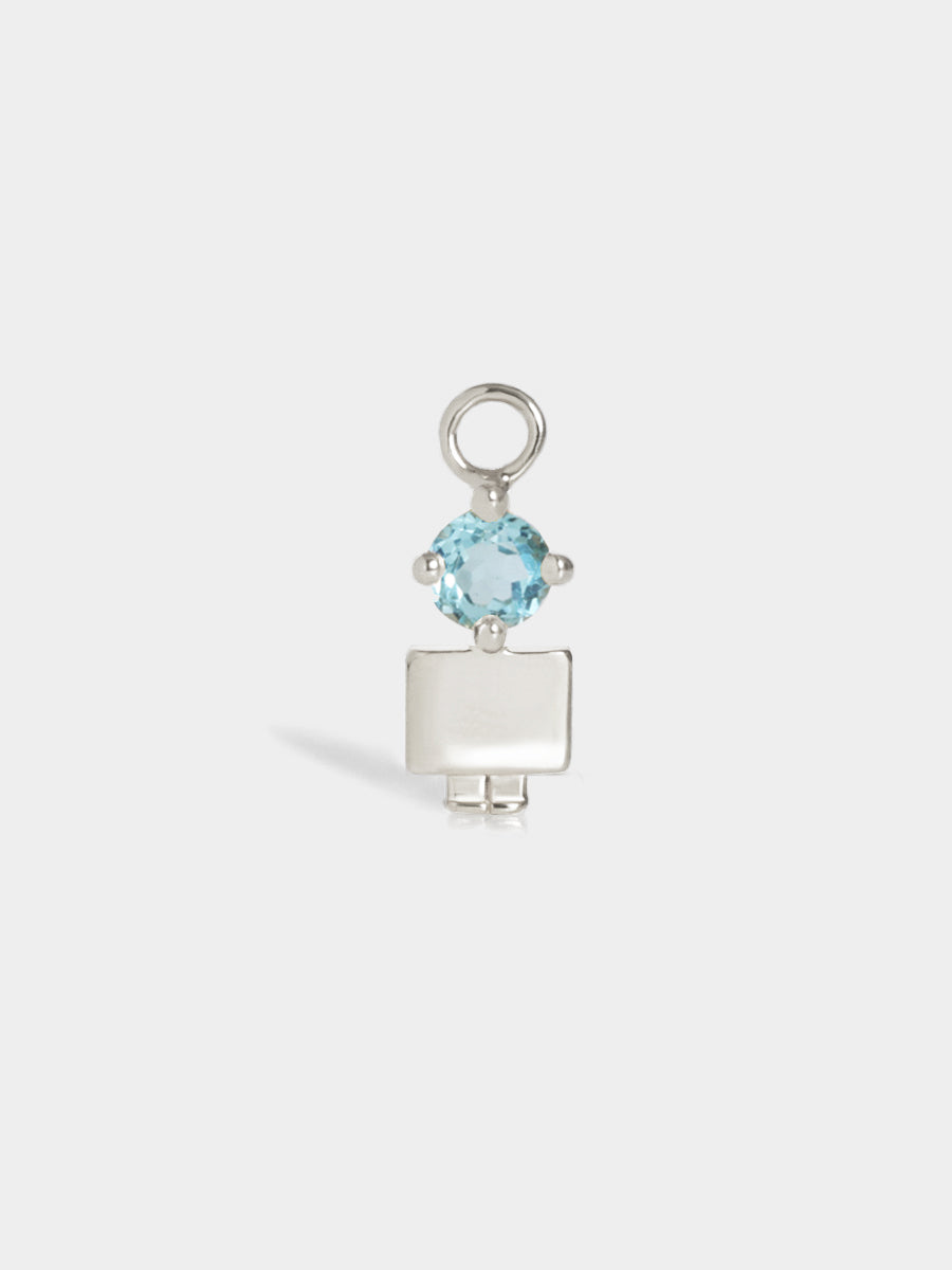 Birthstone Range Silver Son or Boy with Connector - Blue Topaz Gemstone - March