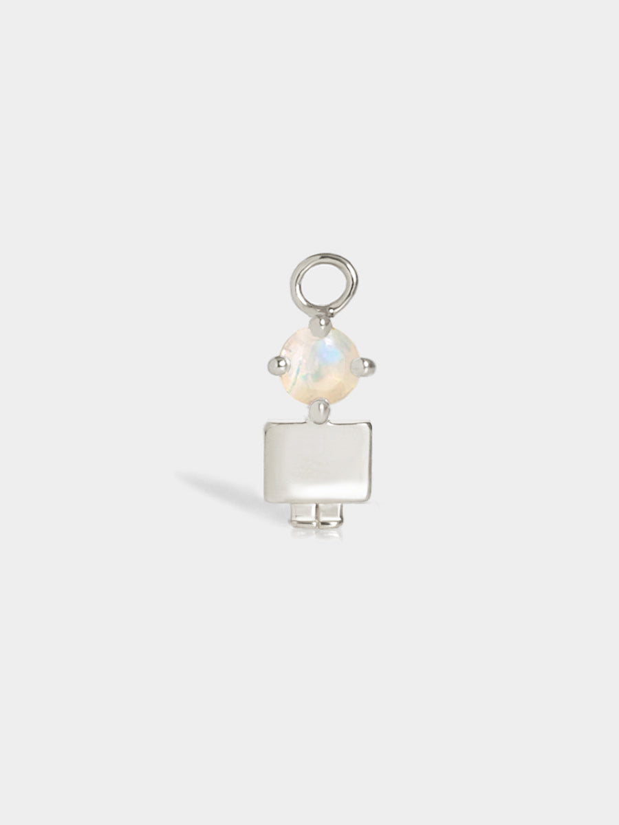Birthstone Range Silver Son or Boy with Connector - Moonstone Gemstone - October