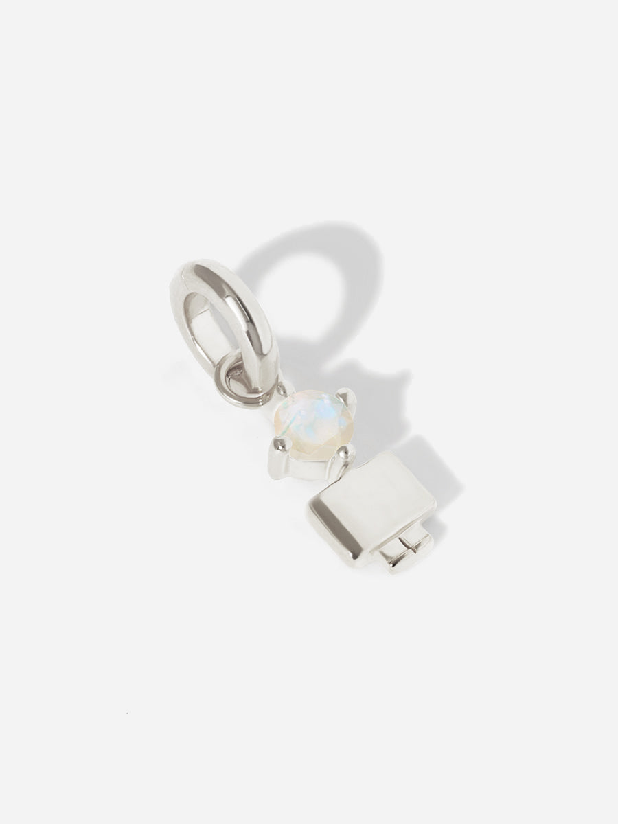 Birthstone Range Silver Son or Boy with Connector - Moonstone Gemstone - October