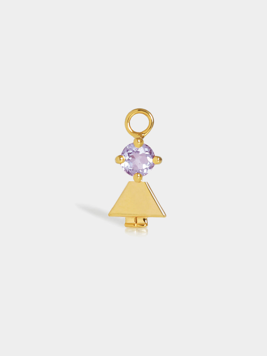 Birthstone Range Gold Daughter or Girl with Connector - Brazilian Amethyst Gemstone - February