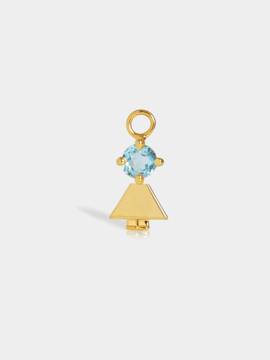 Birthstone Range Gold Daughter or Girl with Connector - Blue Topaz Gemstone - March