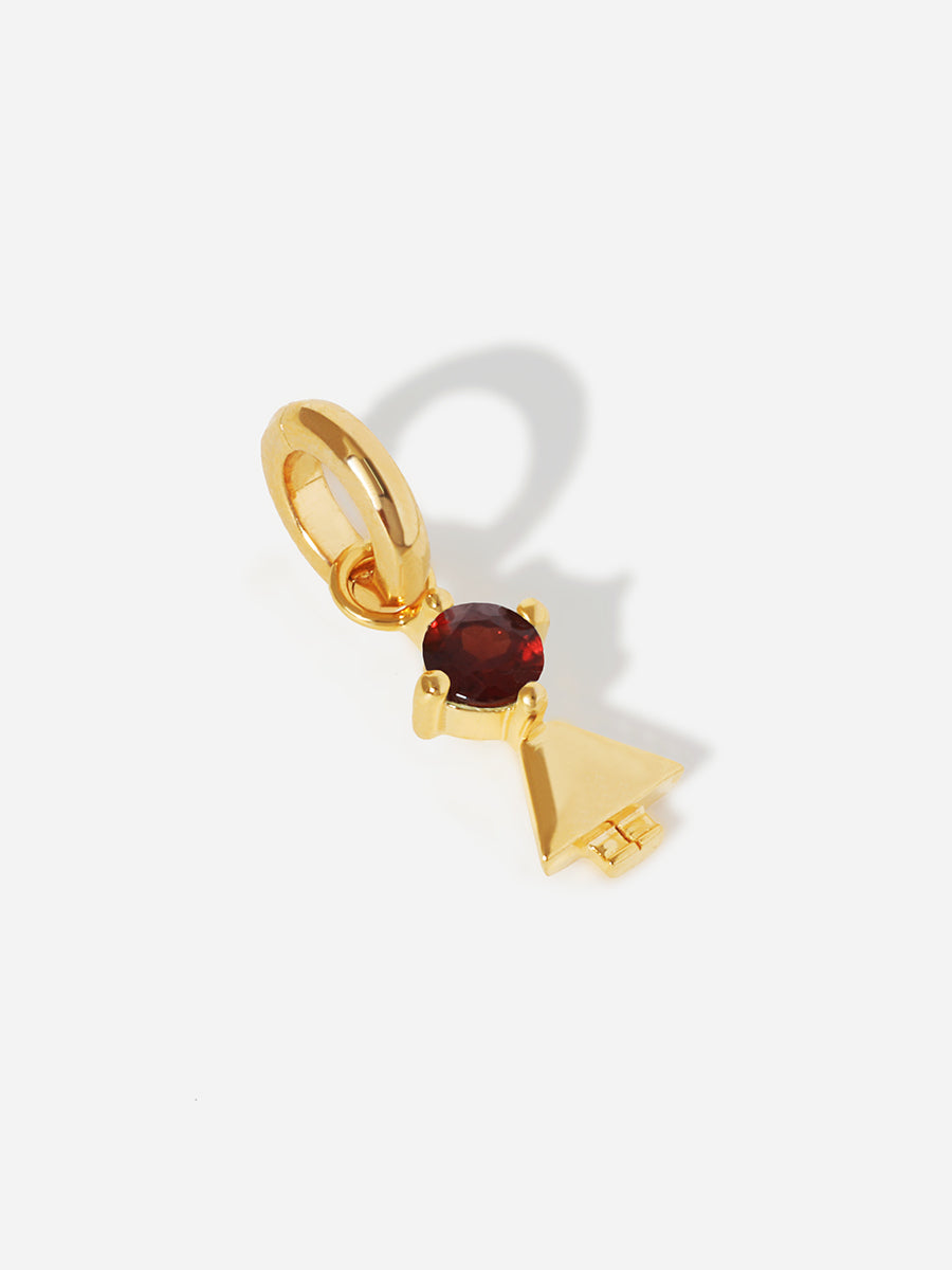 Birthstone Range Gold Daughter or Girl with Connector - Garnet Gemstone - January