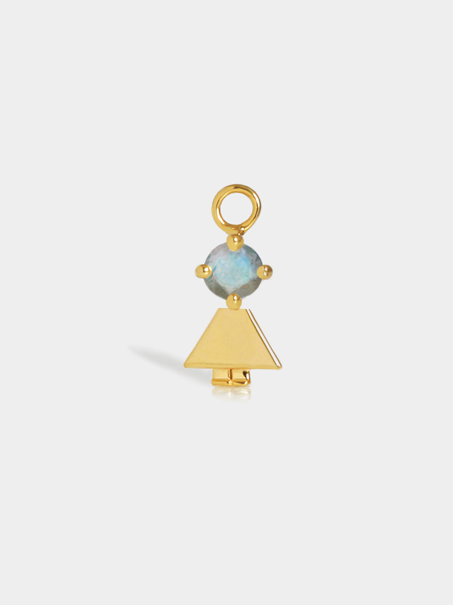 Eyes Range Gold Daughter or Girl with Connector - Blue Labradorite Gemstone